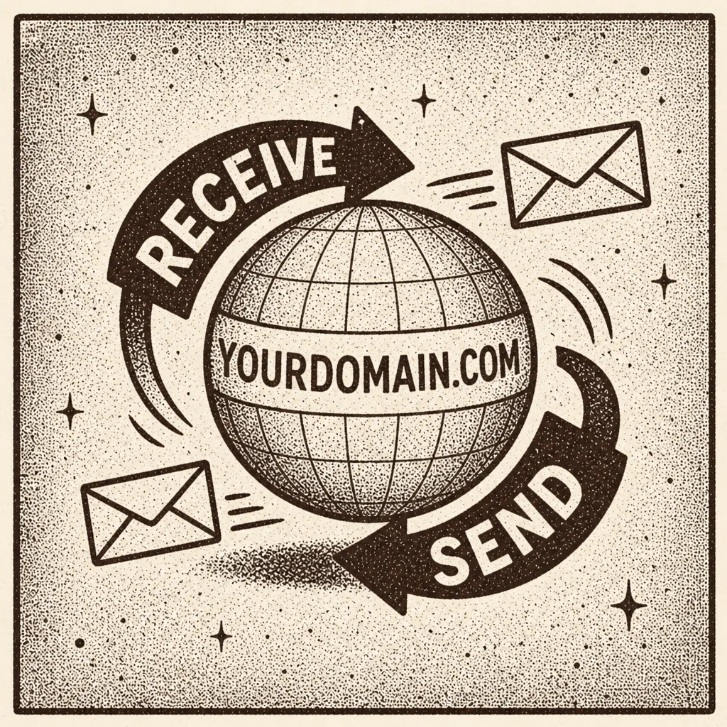 Two-way arrows around a custom domain