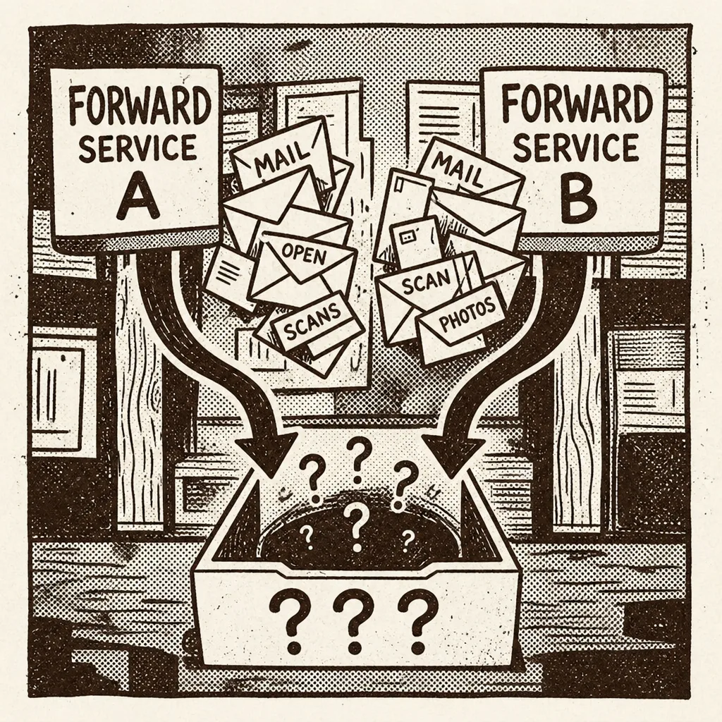 Two forwarding services feeding one missing inbox hole