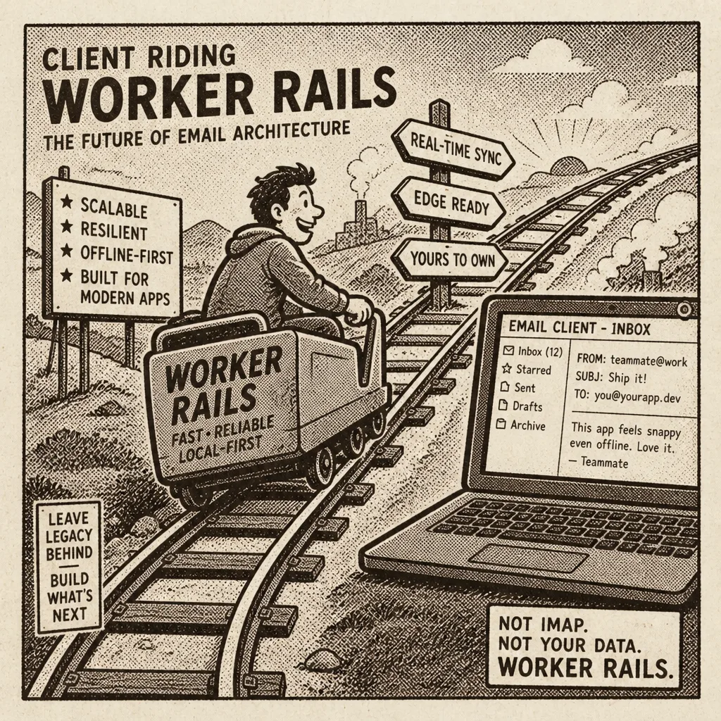 Client built on Worker rails instead of IMAP rails