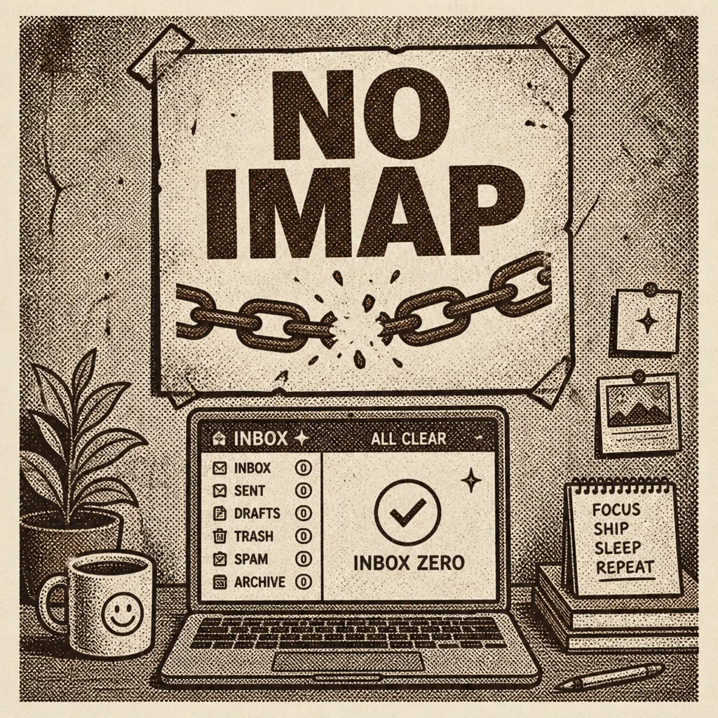 Poster declaring no IMAP required